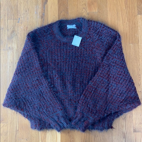 Urban Outfitters Blue & Maroon Fluffy Sweater - Picture 1 of 6